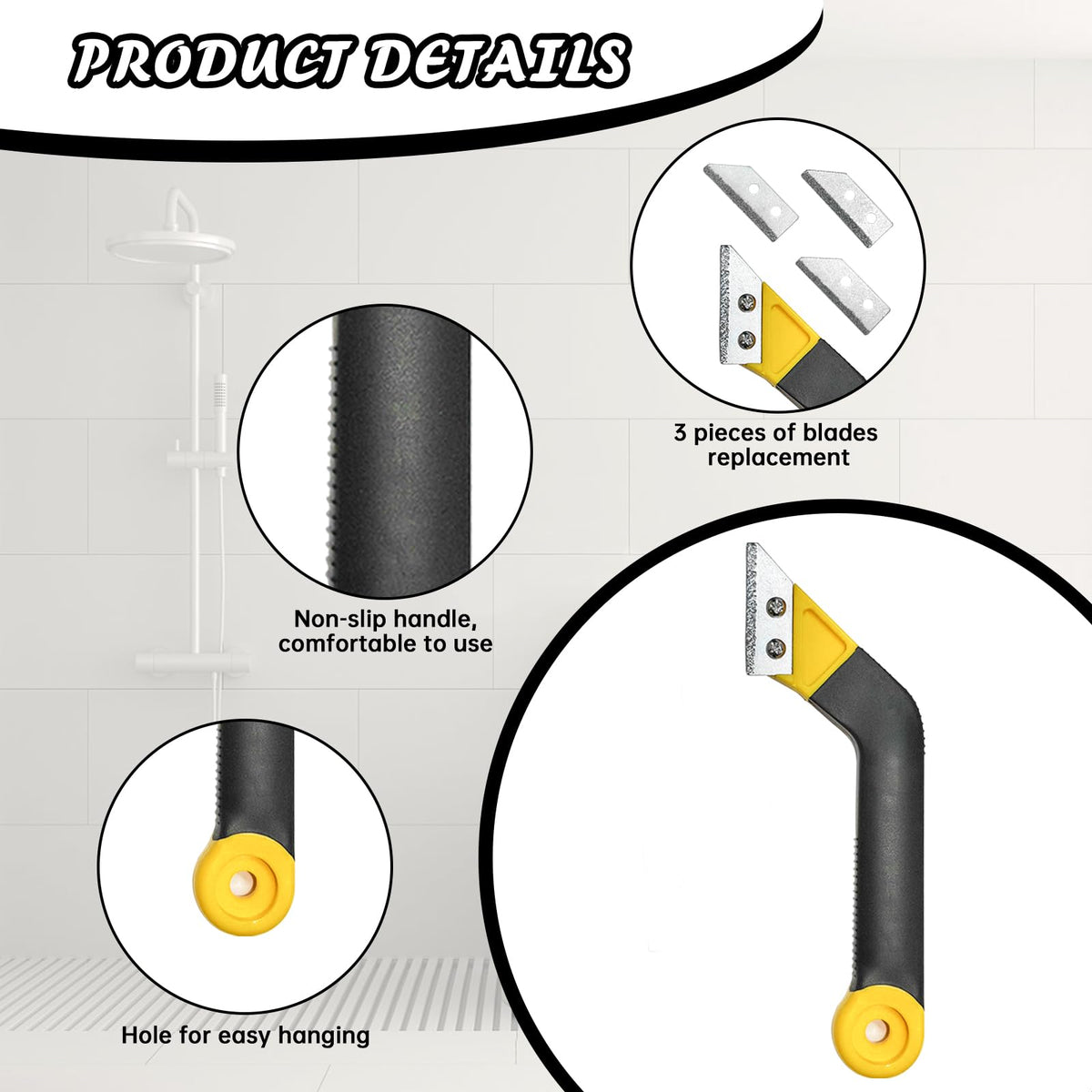 Thrseely angled tile saw with three blades for precise cuts
