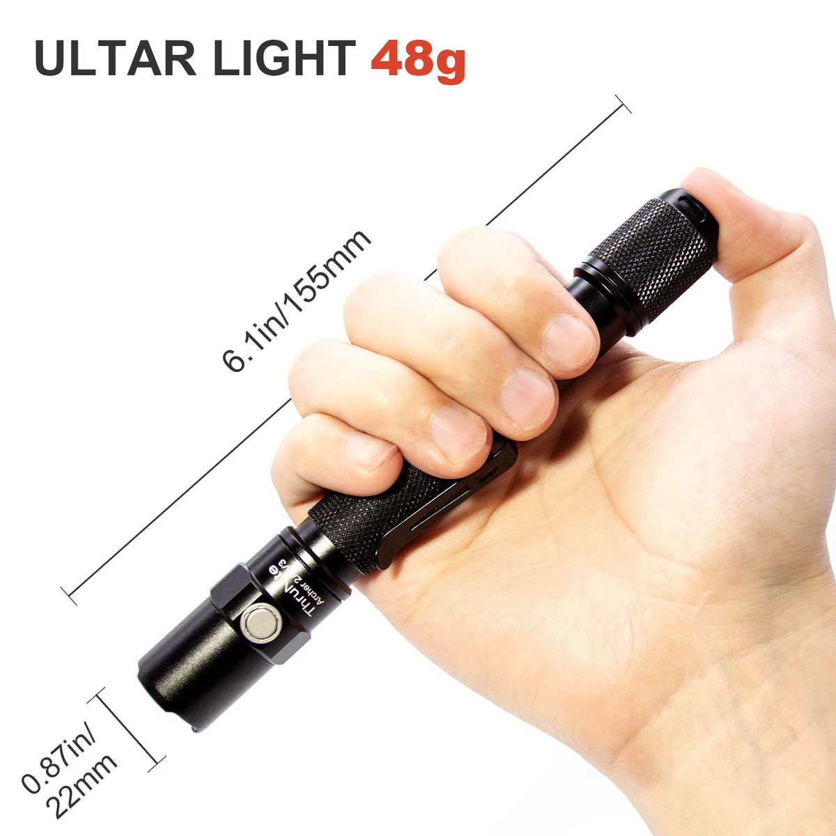 ThruNite Archer 2A V3 tail-switch action enables instant control and safety.