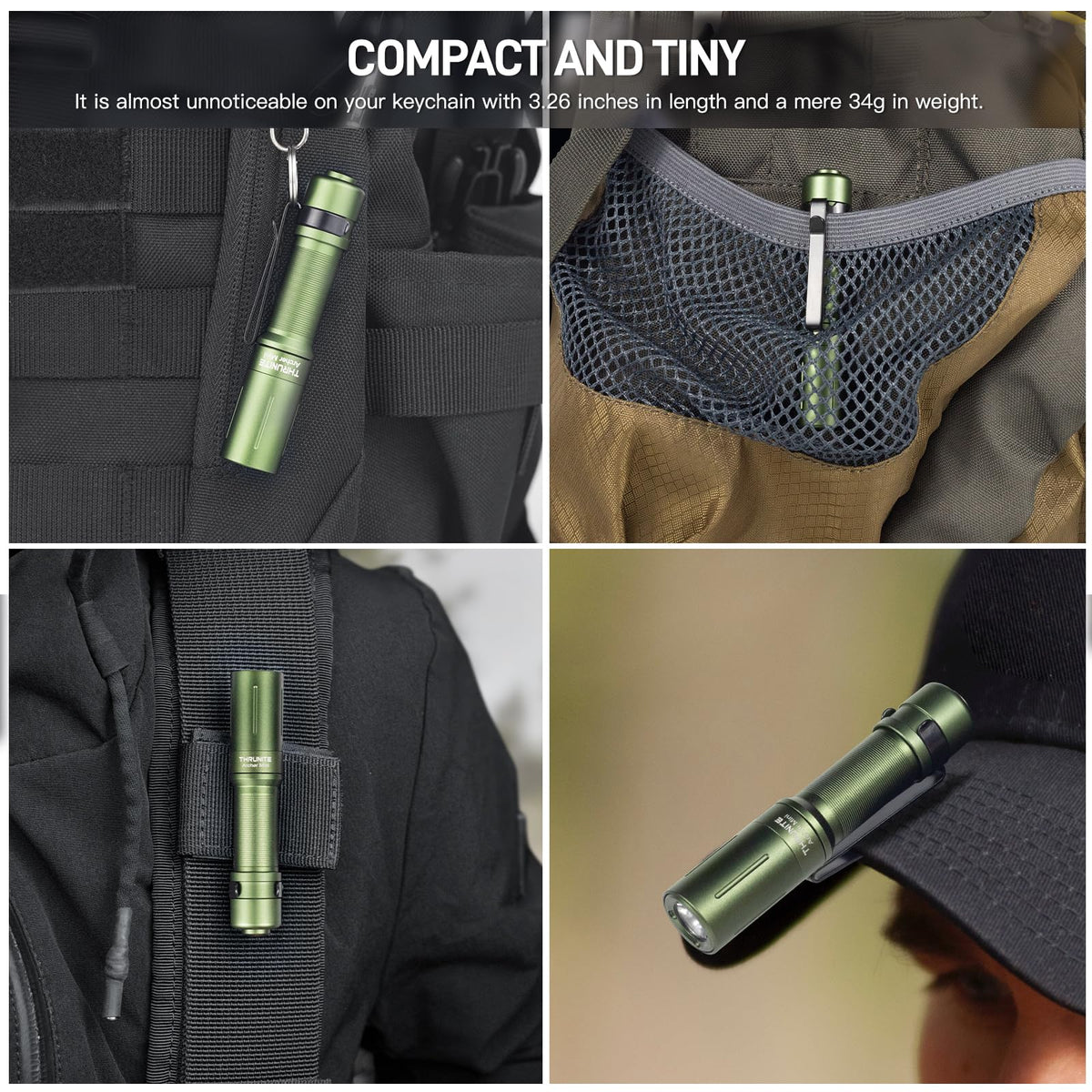 ThruNite Archer Mini tail switch features convenient lockout to prevent accidental activation.