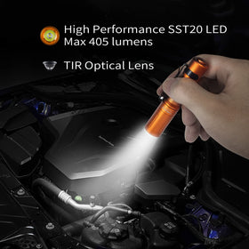 ThruNite Archer Mini tail-switch with lockout prevents accidental activation.
