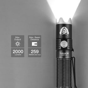 ThruNite BSS V6 rugged aluminum body provides durability in tough outdoor conditions.