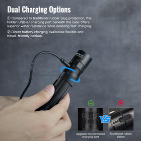 ThruNite Lynx SFT70 5000mAh removable battery for extended runtime.