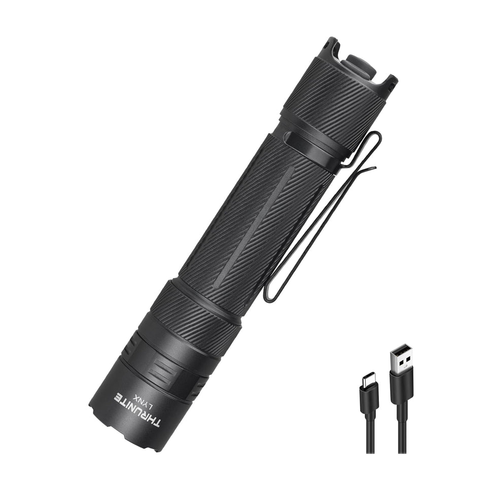 ThruNite Lynx SFT70 front view, compact tactical flashlight for pocket carry.