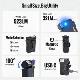 ThruNite T5 Mini rotating head demonstrates hands-free lighting in action