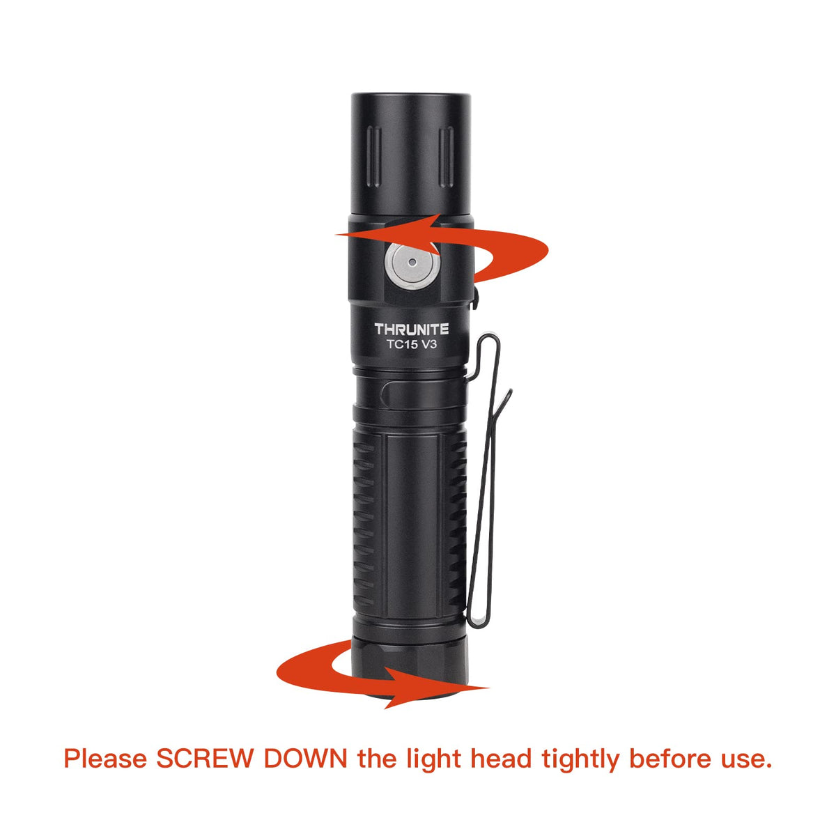 ThruNite TC15 V3 beam distance highlight demonstrating reach up to 223 meters for long-range use.