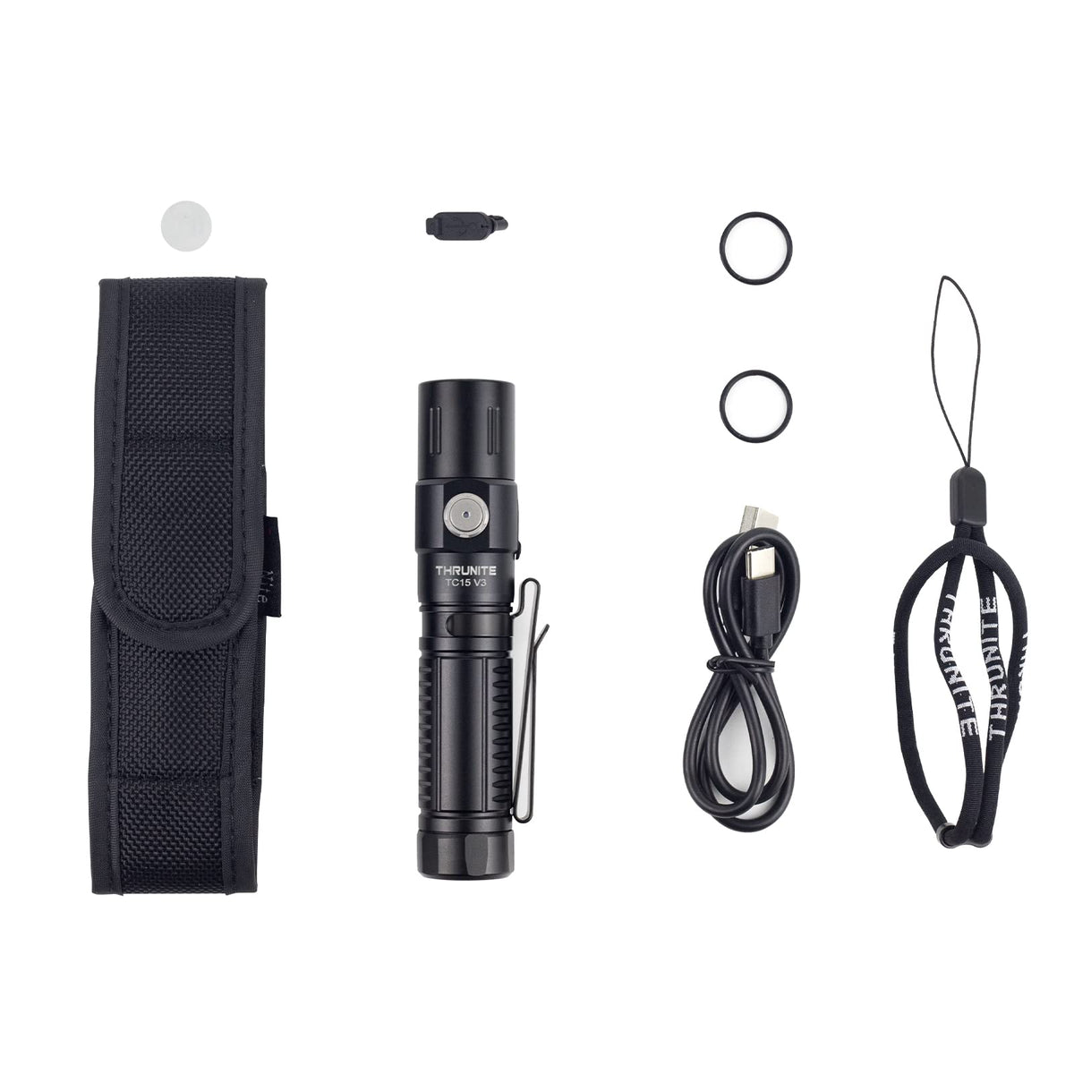 ThruNite TC15 V3 outdoor camping use illustration shows reliable lighting in dark environments.