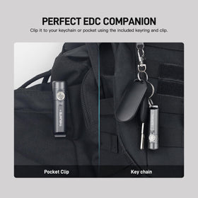 ThruNite Ti compact EDC flashlight fits easily in pockets for daily carry.