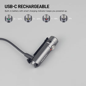 ThruNite Ti includes a USB-C charging cable for convenient recharging.