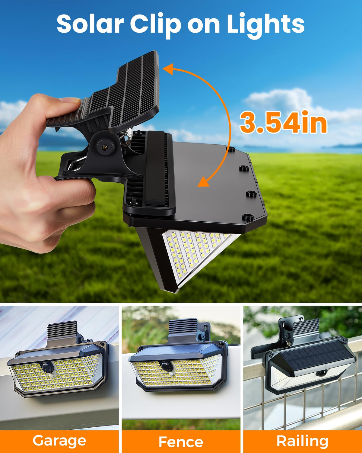 Thumok solar light clip-on installation for quick garden setup