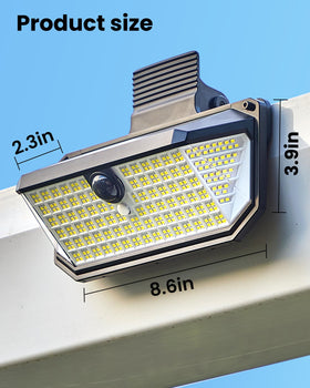 Thumok solar panel in sunlight powering efficient outdoor lighting.