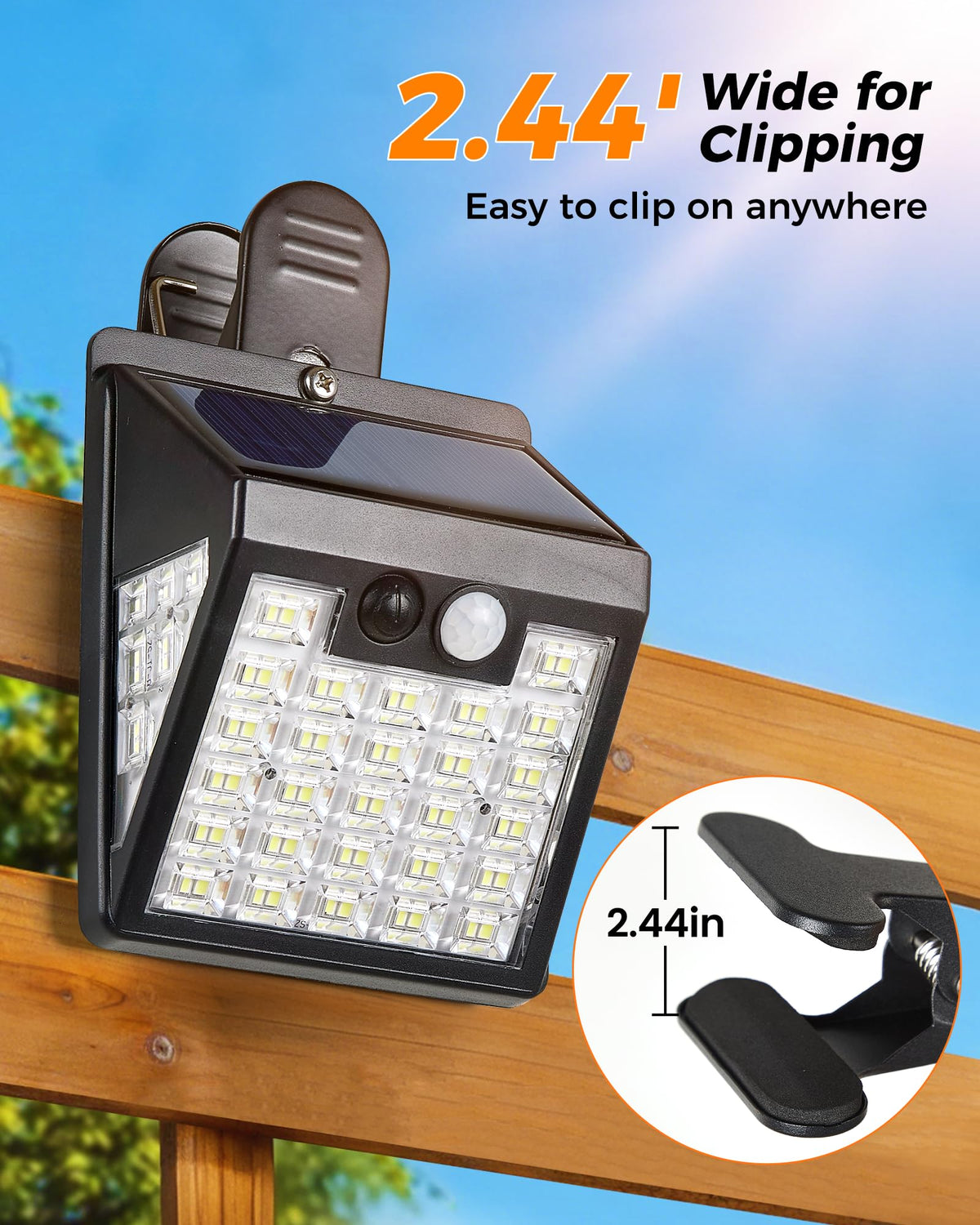 Thumok clip-on solar lights on deck highlight pathways and steps safely.