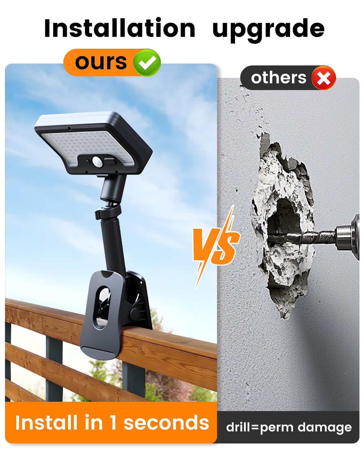 Thumok Clip On Solar Lights with clamp attachment for fences and gutters, tool-free setup