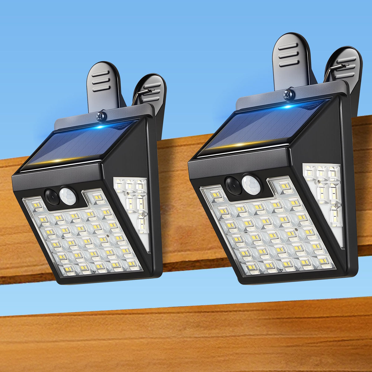 Thumok clip on solar lights mounted on fence for bright path illumination