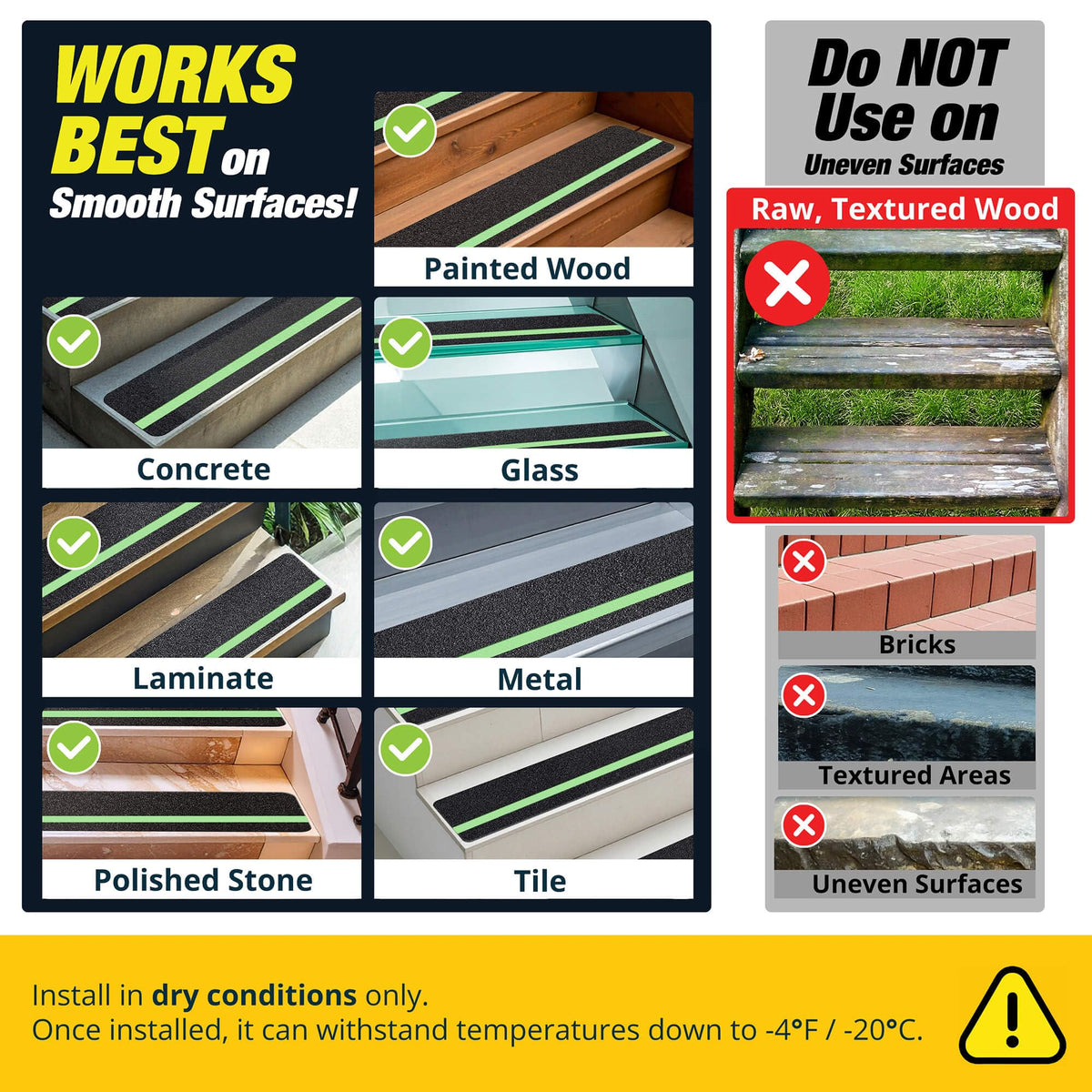 THUNDER GRIP 12-pack stair treads for versatile stair coverage.