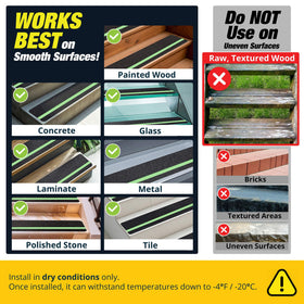 THUNDER GRIP 12-pack stair treads for versatile stair coverage.