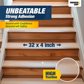 THUNDER GRIP adhesive stair treads for easy, residue-free application