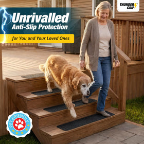 THUNDER GRIP durable outdoor stair treads in a 12-pack for wide coverage