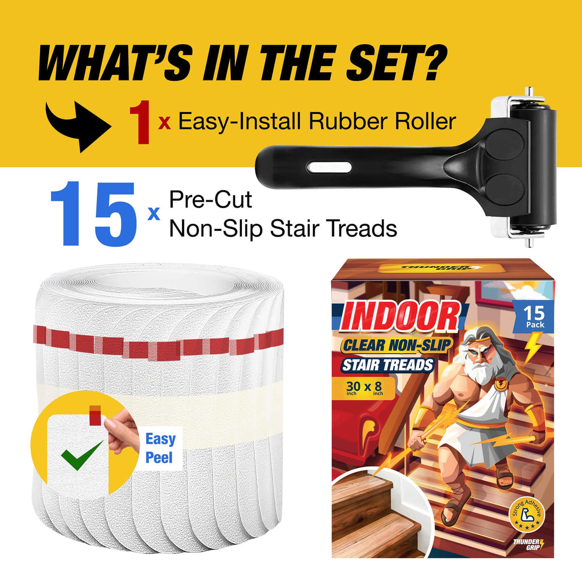 Thunder Grip dog-friendly stair treads helping pets climb with confidence.
