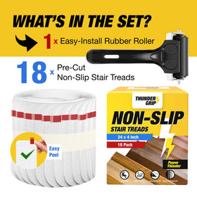 Thunder Grip anti-slip treads for indoor wooden stairs simplify maintenance.