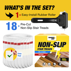 THUNDER GRIP PEVA stair treads deliver durable, water-resistant grip