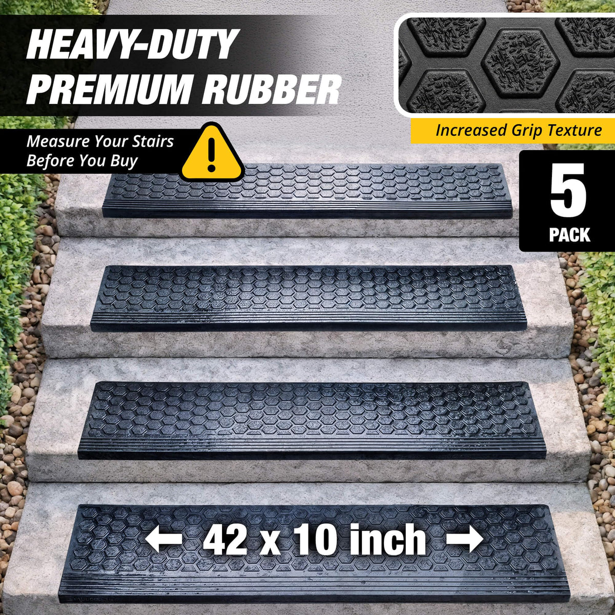Thunder Grip installation on wooden stairs or concrete surfaces is easy.