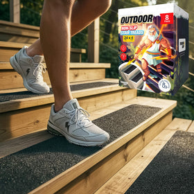 Thunder Grip outdoor stair treads on wooden steps for added stability