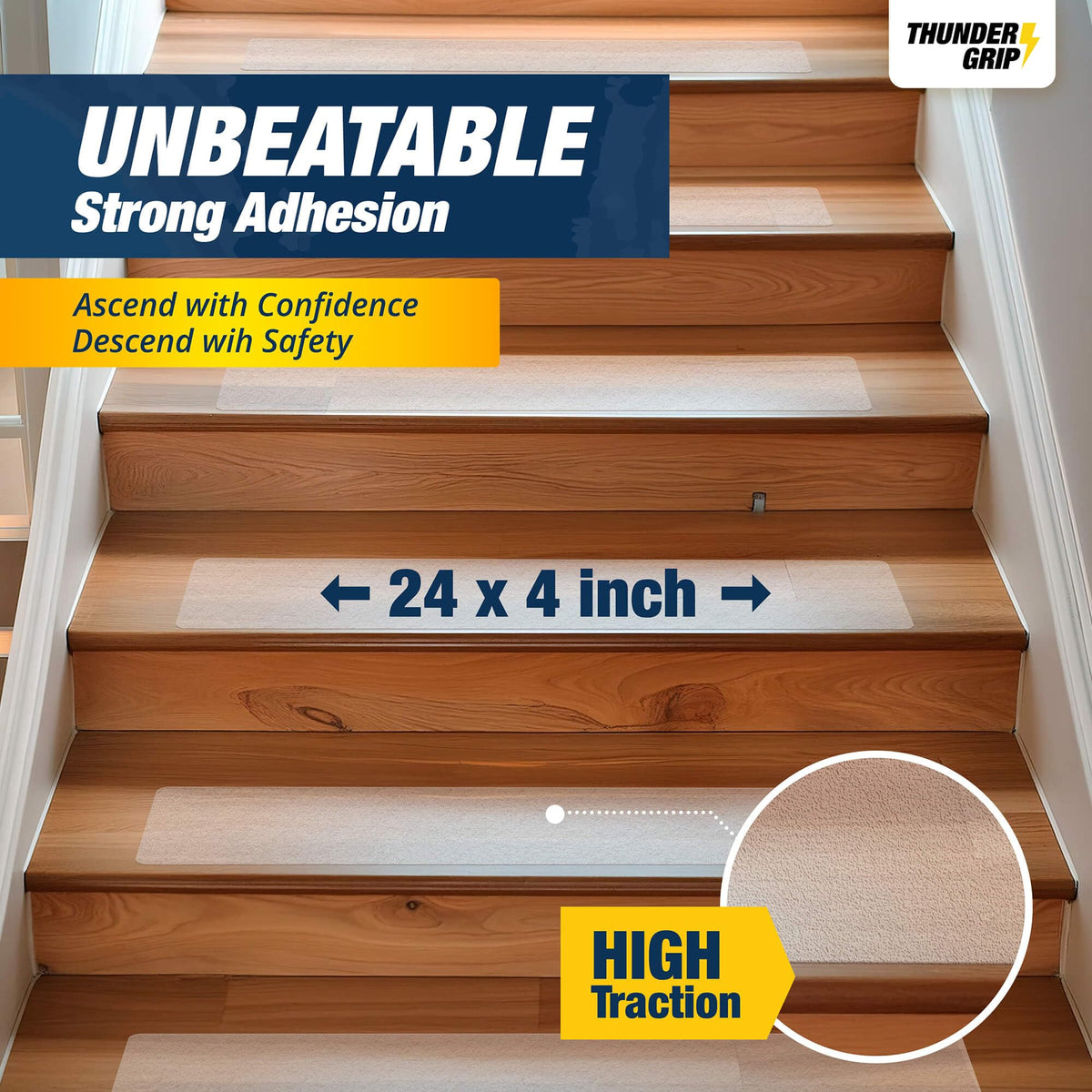 Thunder Grip pet-friendly treads help dogs climb stairs more confidently.
