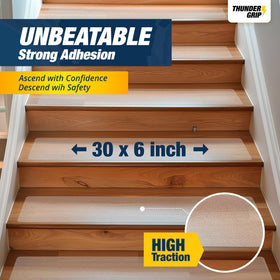 THUNDER GRIP pet-friendly stair treads enabling safer climbs for pets