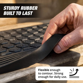 Thunder Grip rubber mats for deck and concrete steps, versatile indoors or outdoors.