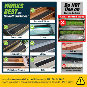 Easy installation of Thunder Grip treads on outdoor steps in minutes.