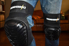 Thunderbolt knee pads black shell with durable padding for long use
