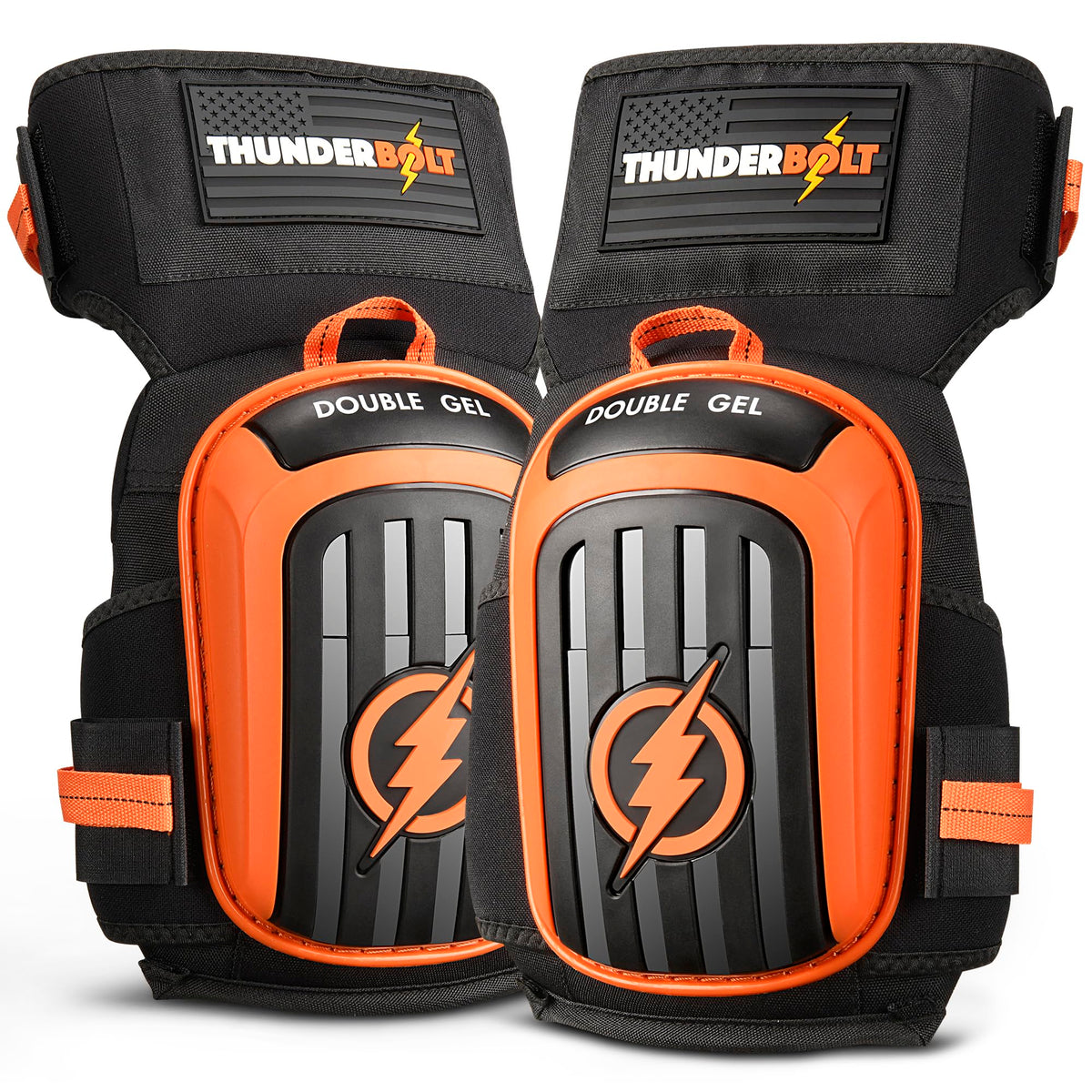 Thunderbolt knee pads double gel close-up for all-day comfort during work