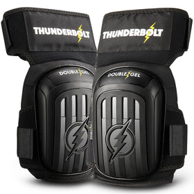 Thunderbolt knee pads double-gel foam close-up for enhanced kneeling comfort.