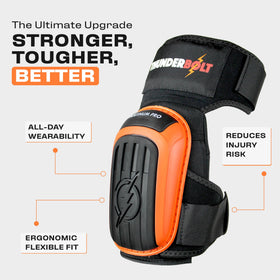 Ergonomic Thunderbolt Knee Pads supporting knee and quad areas for long wear