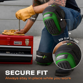 Thunderbolt knee pads help flooring and tile installers stay protected kneeling
