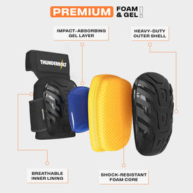 Thunderbolt knee pads rugged, heavy-duty construction for tough jobs