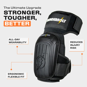 Thunderbolt knee pads non-slip strap system ensures secure wear.
