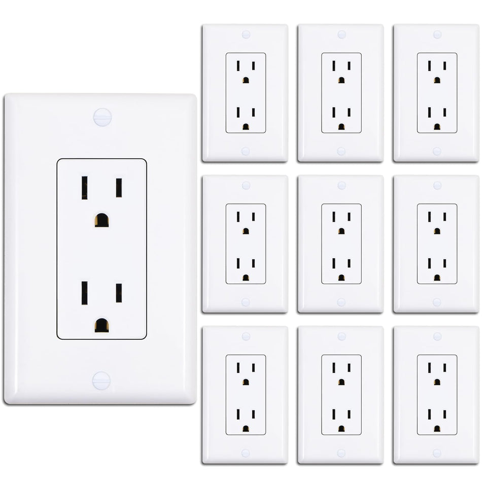 ThunderWay decorator receptacle outlet with wall plate for a clean, easy-to-clean look.