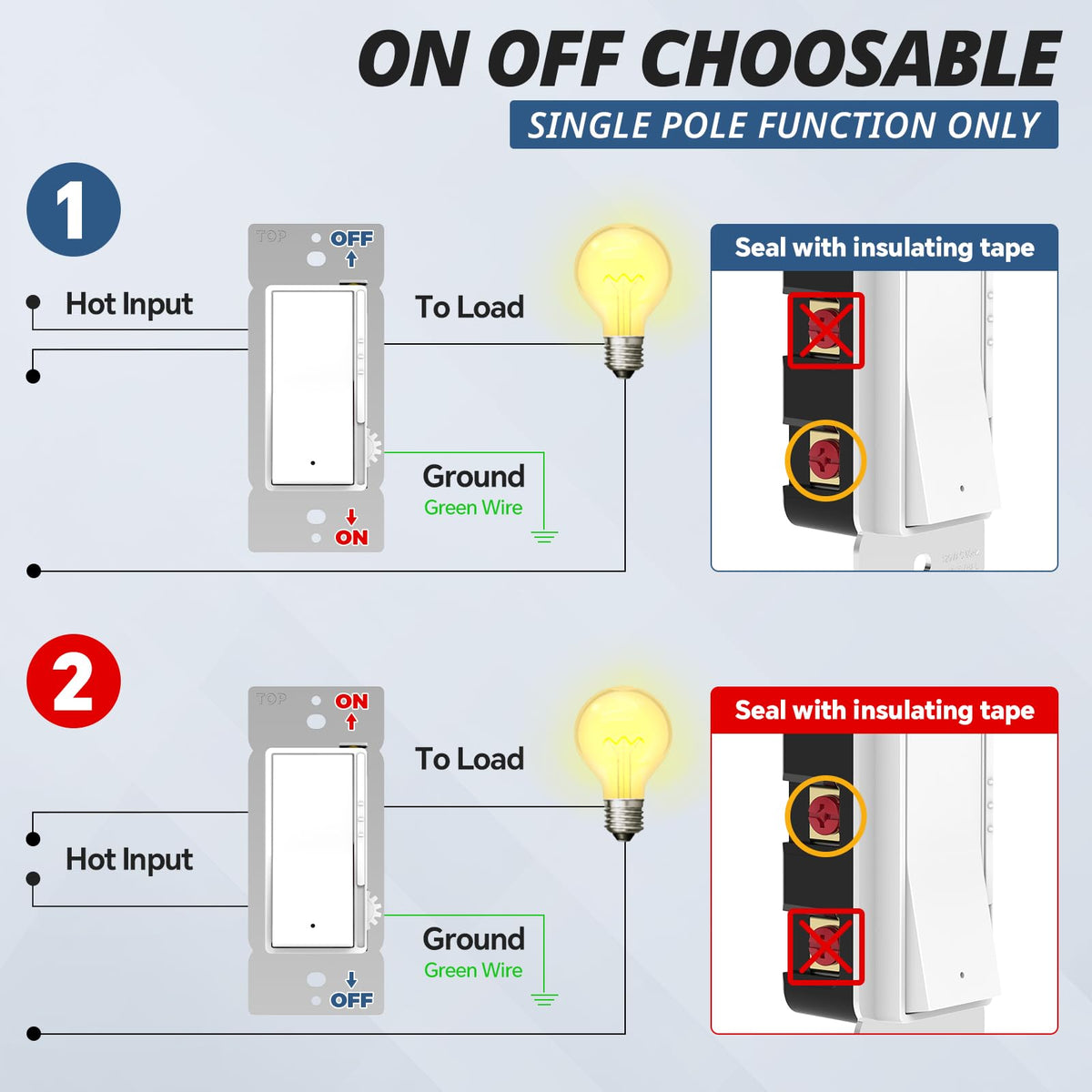 ThunderWay dimmer switch supports single-pole and 3-way setups