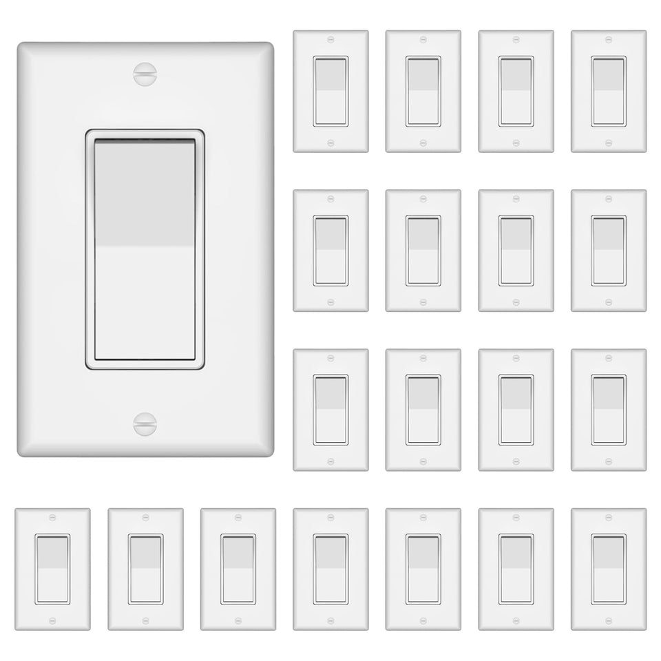 ThunderWay single pole decorator switch with wall plate for a sleek room upgrade