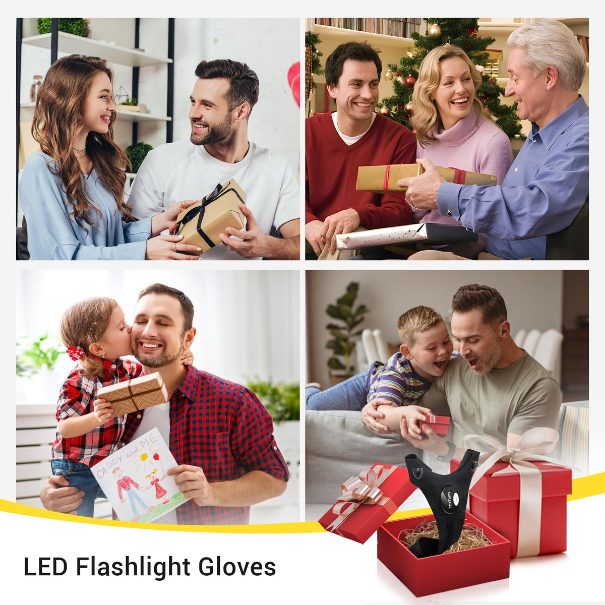 ThxToms LED Flashlight Gloves for DIY night projects, hands free lighting for cable management