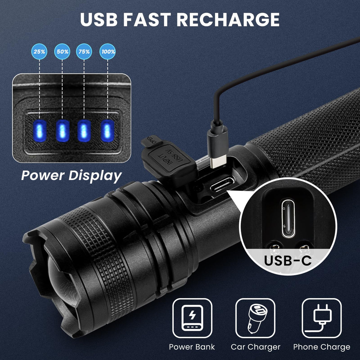 THY TRY durable waterproof flashlight for rugged use