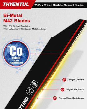THYENTUL 0-125inch metal-cutting blades designed for steel and pipes.