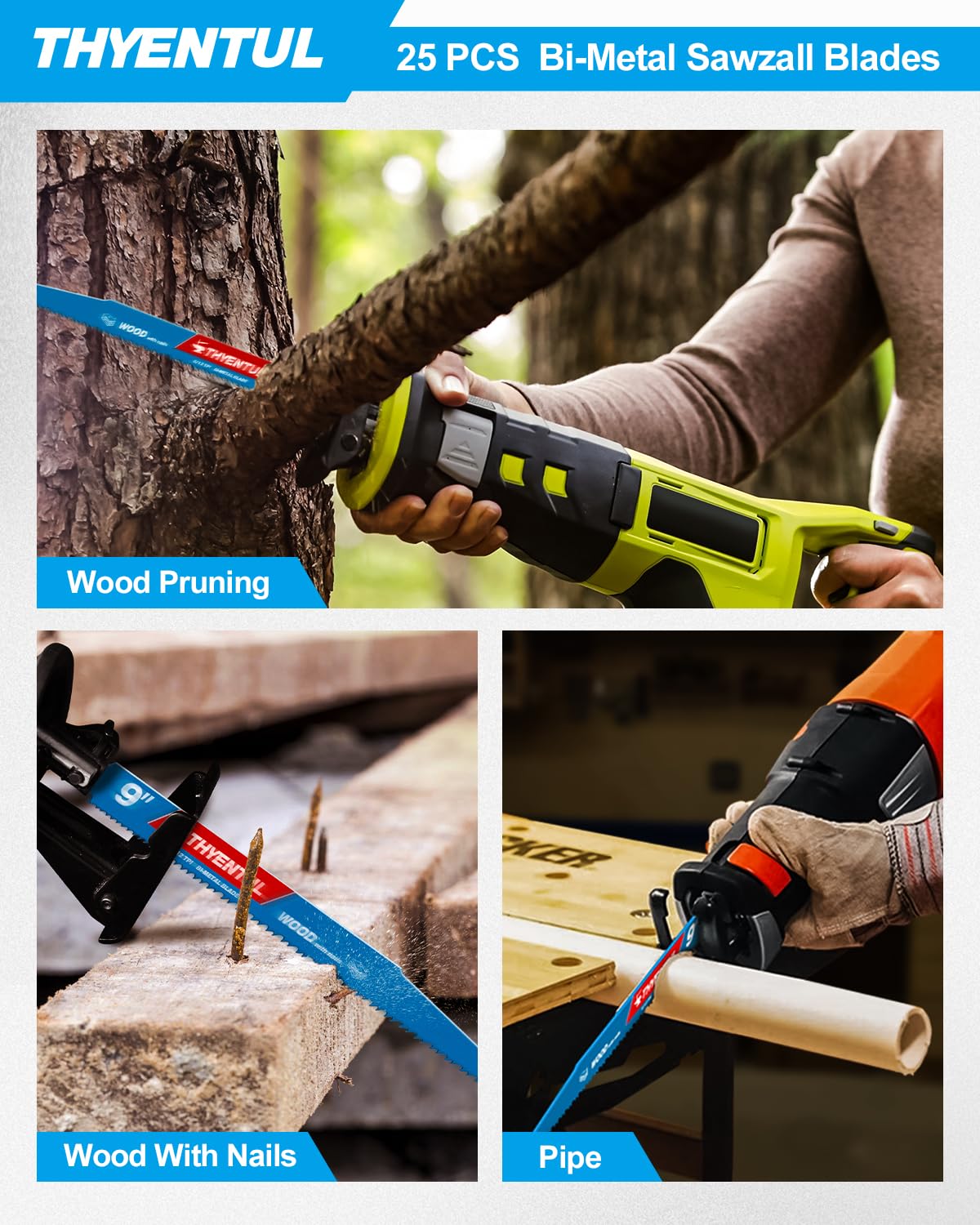 THYENTUL garden pruning and tree trimming blade in use