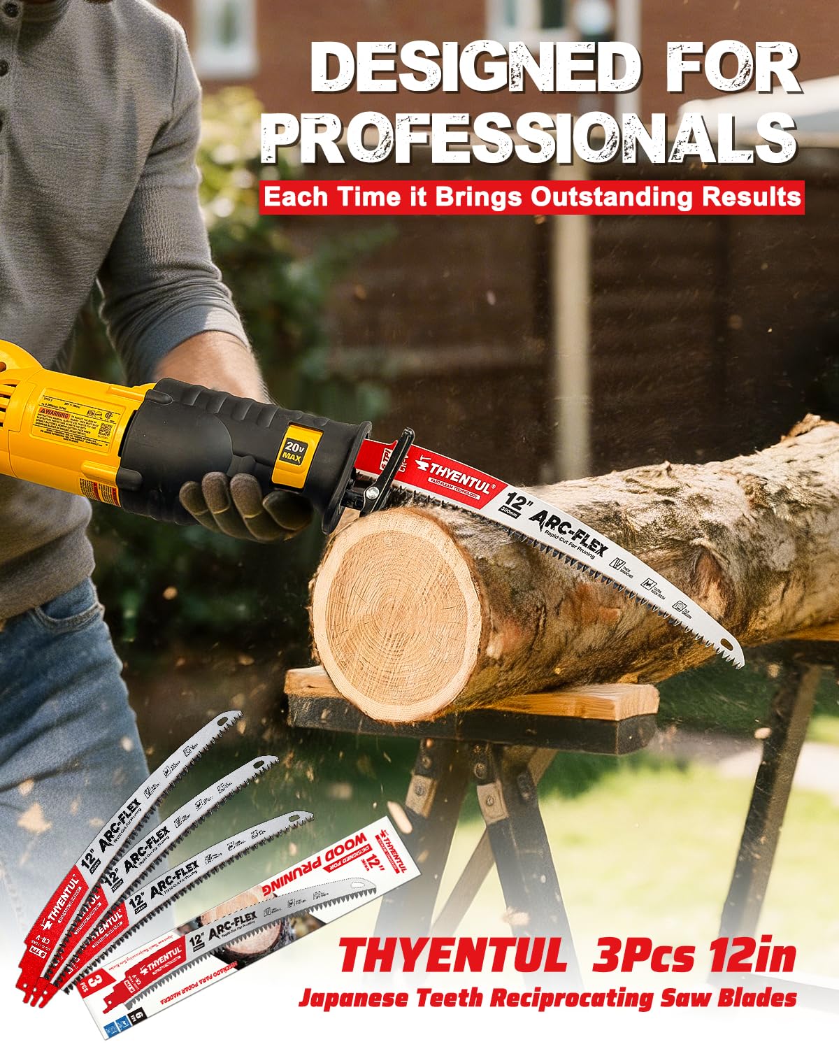 THYENTUL blade cutting through thick branches with 300 mm length for reach