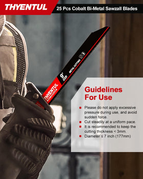 THYENTUL versatile metal-cutting blades suitable for vehicle bodies, pipes, and studs.