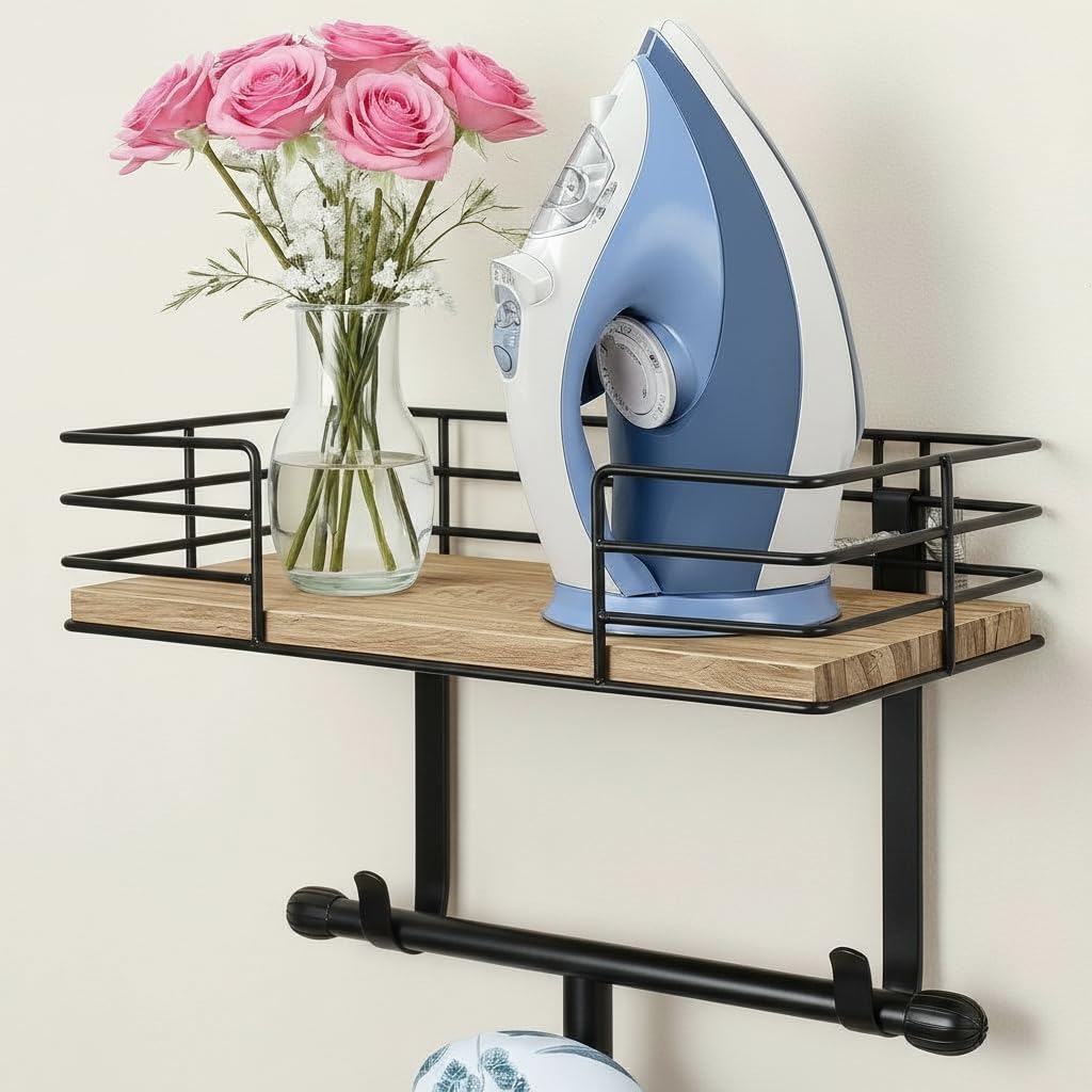 THYGIFTREE ironing board holder wall mount keeps essentials neatly organized