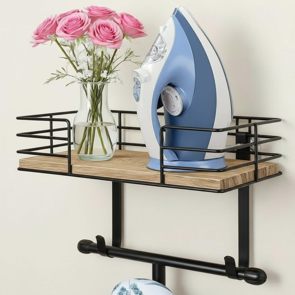 THYGIFTREE ironing board holder wall mount keeps essentials neatly organized