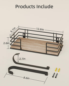THYGIFTREE shelf and basket detail showing integrated storage for irons and accessories