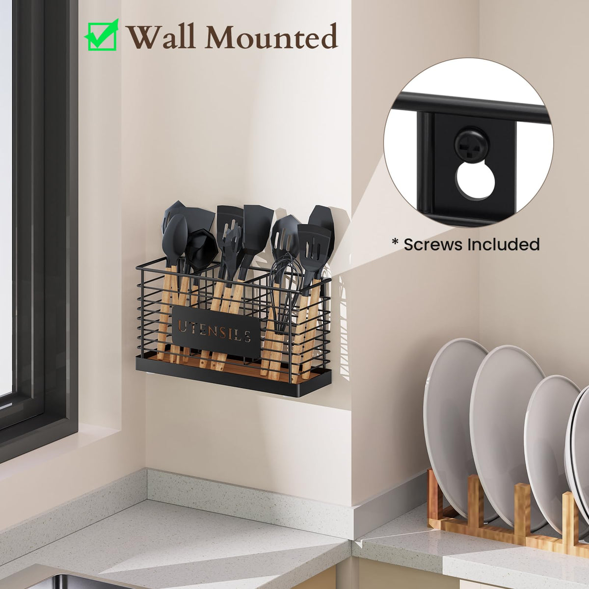 Matte black metal finish complements modern and farmhouse kitchen styles